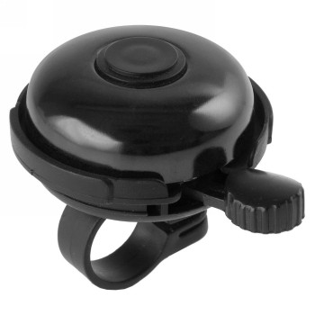 Bicycle bell, aluminium, black, quick assembly, with only one m3 screw, for left hand, mv - 1