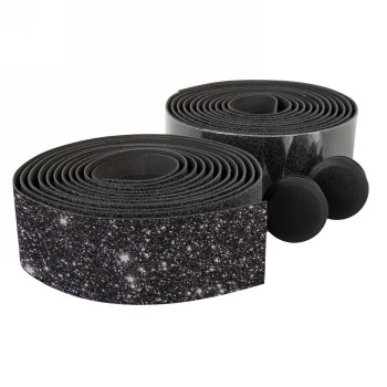 Handlebar tape, velo, black, reflective (3m), 2.5 mm thick, with handlebar plug, in ec - 2