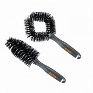 Frame cleaning brush kit: 1 brush with soft bristles and 1 brush with hard bristles - 1
