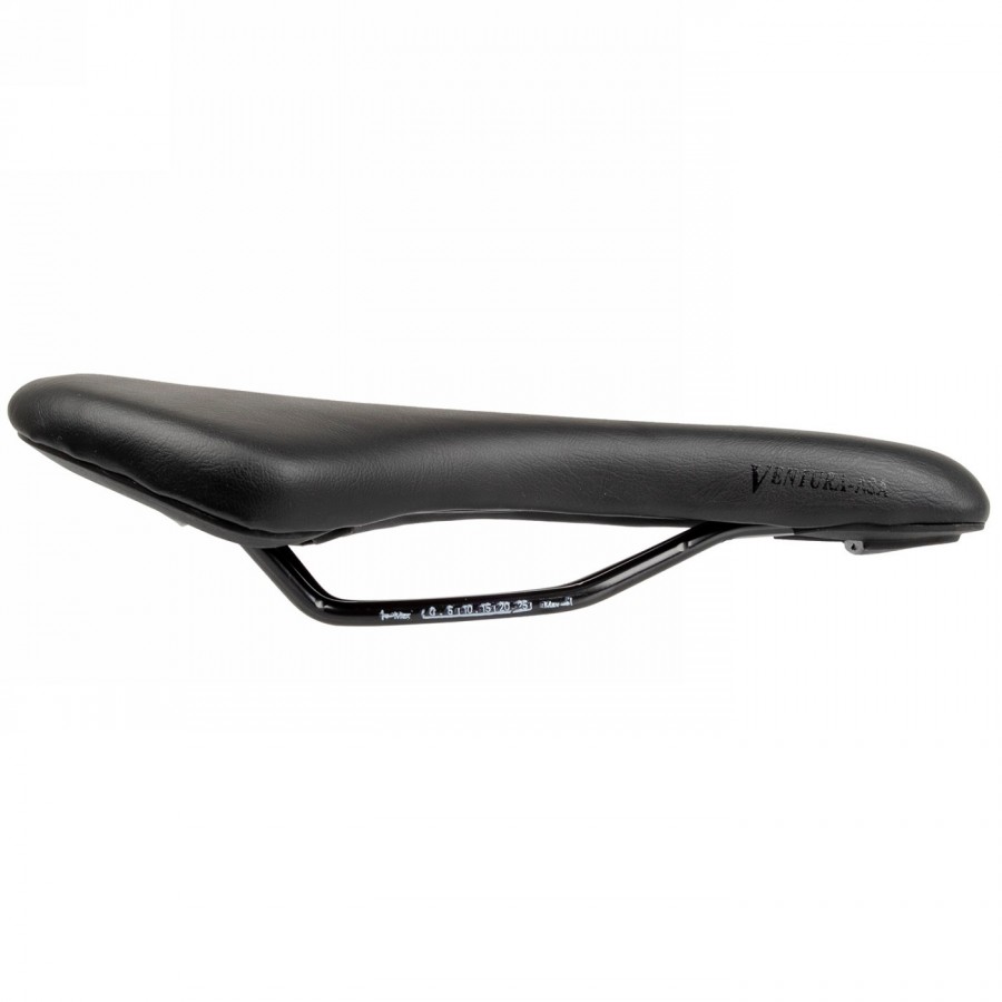 Saddle, ventura asa r1, 280 mm x 142 mm, black, black steel frame, mv - 2