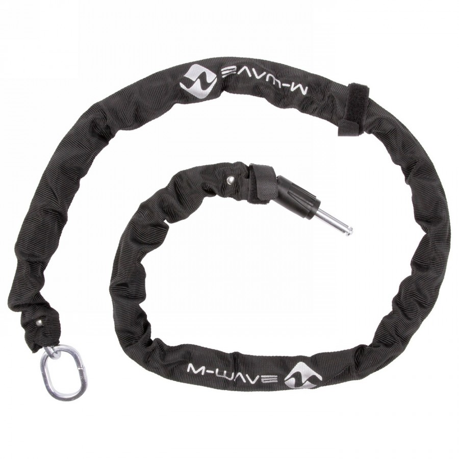 Lock chain m-wave for frame lock 231451, 5.5 x 5.5 x 1400mm, black textile cover, in pe bag - 1