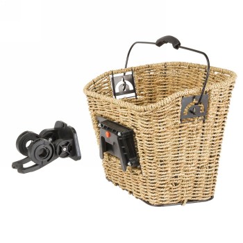 Seagrass basket, approx. 35x25x26/22 cm (wxlxh), for mounting on handlebars, with clip-on holder 431523 - 5