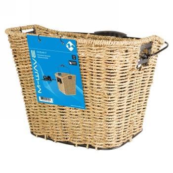 Seagrass basket, approx. 35x25x26/22 cm (wxlxh), for mounting on handlebars, with clip-on holder 431523 - 6