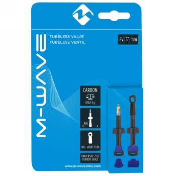 Valve tubeless f/v m-wave, carbone, longueur 35mm, joint rond et carré, 1 paire dans une boîte m-wave - 4