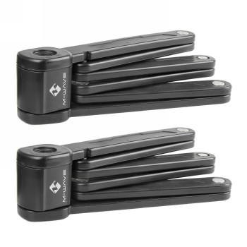 Falt-schloss-set m-wave f 875/6 twin, 2 stück mit halter je 195 x 72 x 50 mm, länge je 875 mm, schwarz, je 2 schlüssel, - 1