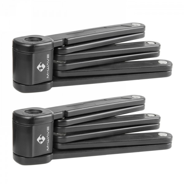 Folding lock set m-wave f 875/6 twin, 2 pieces with holder each 195 x 72 x 50 mm, length each 875 mm, black, 2 keys each, - 1