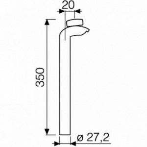Tija de sillín itm 31.6 alutech a 7075 negro l.350 mm - 2