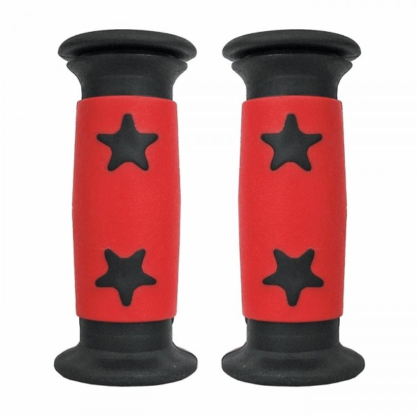 Empuñaduras de plástico bicolor junior 22 mm negro/rojo (oem 5 pares) - 1