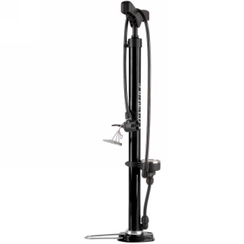 Floor pump ventura, steel, silver, with pressure gauge, with universal double pump head - 2