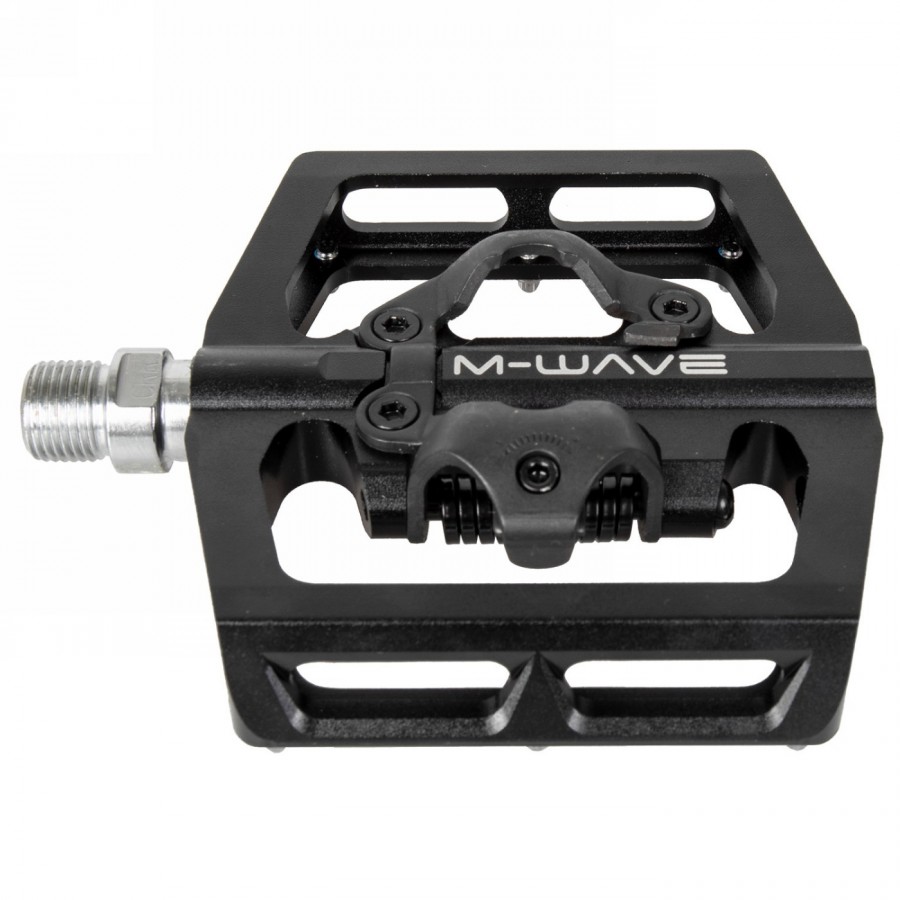 Pedal combinado m-wave freedom clipless, cuerpo de aluminio fresado cnc, sistema click de una sola cara (compatible con calas sh