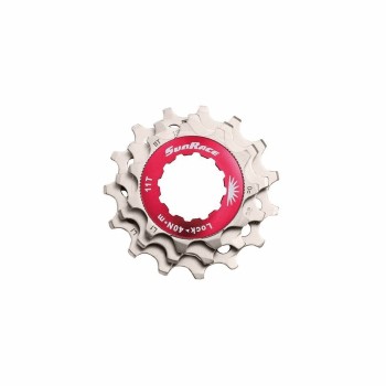 Red lockring + silver aluminum 11s sprockets - shiman body - 1