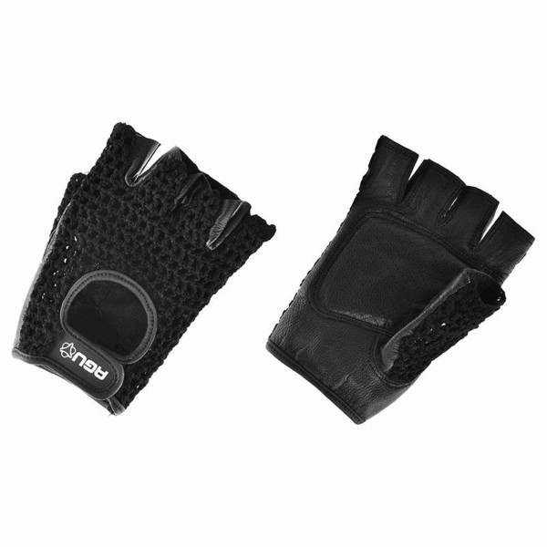 Guantes medio dedo classic sport de poliéster negro talla m - 1