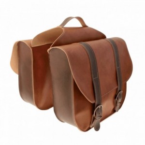 Honey / brown imitation leather saddlebag - 1