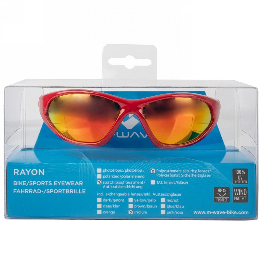 lunettes de soleil pour enfants, 'm-wave', rouge, verres iridium, ek - 3