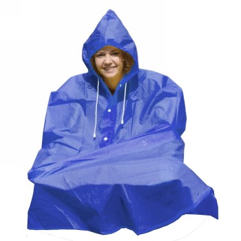 Poncho de pluie en EVA, couleurs assorties, bleu/jaune, sac en PE avec poignée, avec insert, ik:10/ak:60 - 3