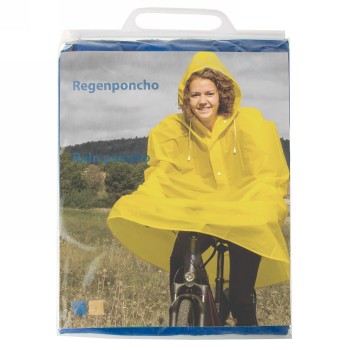 Poncho de pluie en EVA, couleurs assorties, bleu/jaune, sac en PE avec poignée, avec insert, ik:10/ak:60 - 4