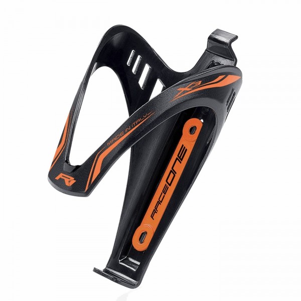 X3 bottle cage in black/orange polycarbonate matt finish - 1