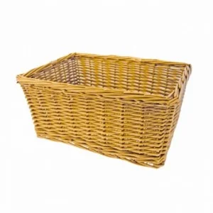 Rectangular wicker basket natural color 43x33x19h cm - 1