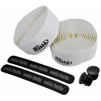 Nastro manubrio smootape granfondo bianco + tappo nero - 1 - Nastri manubrio - 8030282426429