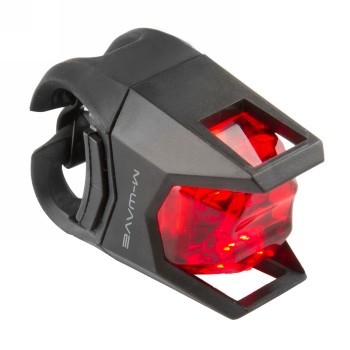 Mini led lamp set, m-wave 'hunter', black housing with silicone holder, 3 functions, 1 set 1 x 2 white leds + 1 x 2 red leds - 2