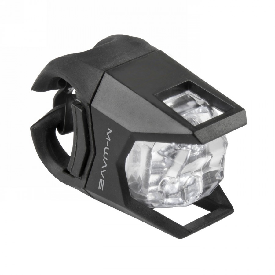 Mini led lamp set, m-wave 'hunter', black housing with silicone holder, 3 functions, 1 set 1 x 2 white leds + 1 x 2 red leds - 3