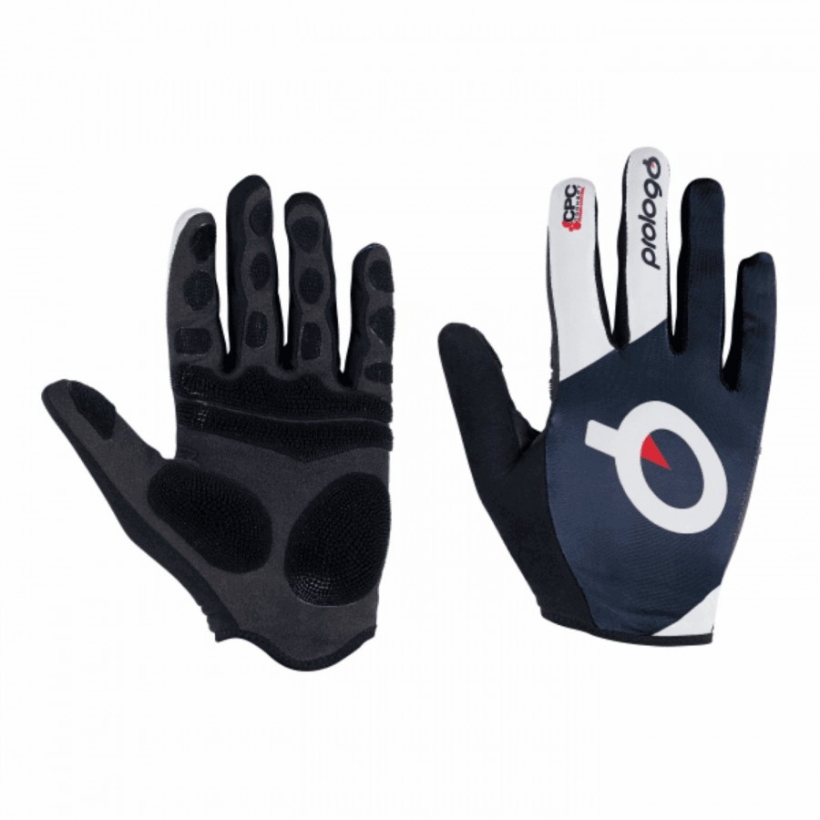 Long finger cpc gloves, sensitive to the touchscreen, black color with white insert, tg. l - 1
