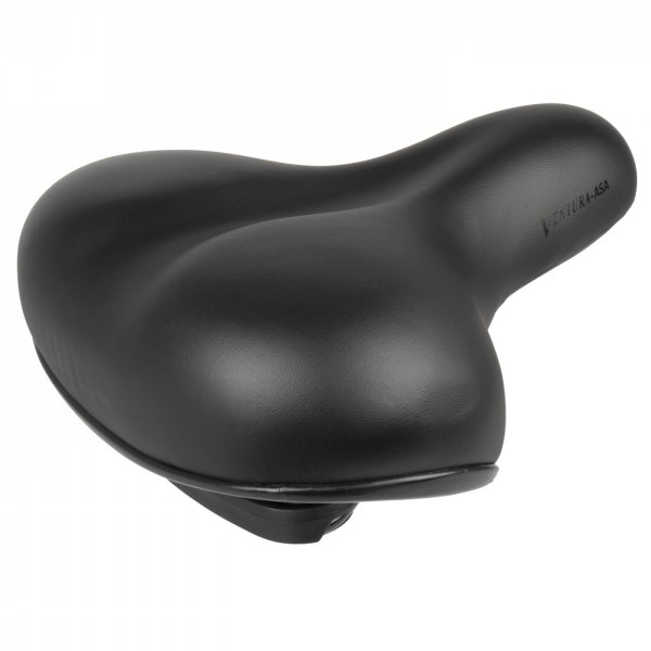 Saddle ventura, length: approx. 254 mm, width: 210 mm, with elastomer suspension, with clamp, black, mv (250160) - 1