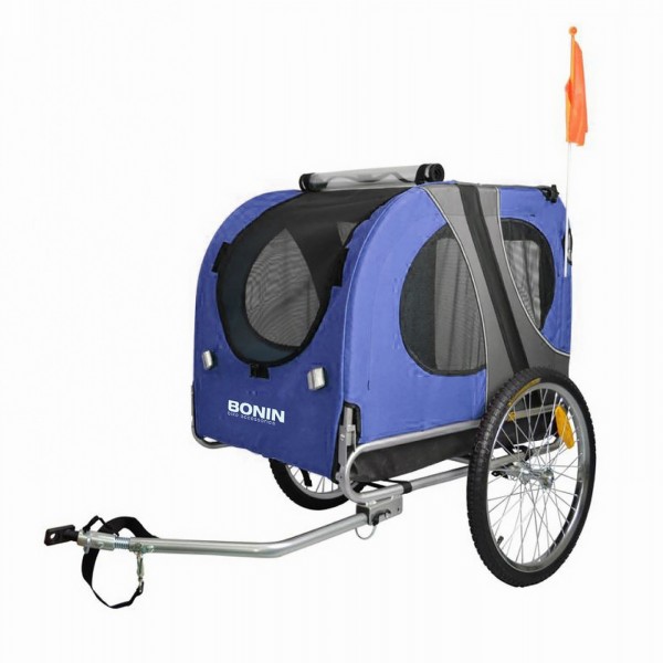 CHARIOT PORTE-ANIMAUX NPET BLEU/GRIS 20' - 1