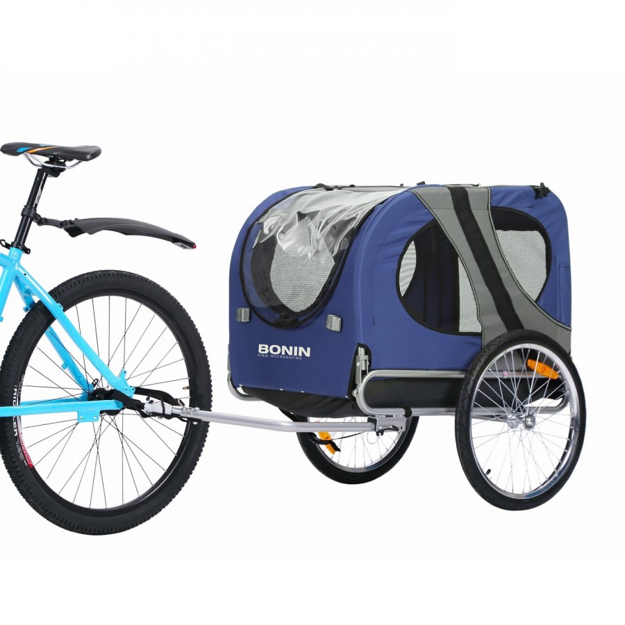 CHARIOT PORTE-ANIMAUX NPET BLEU/GRIS 20' - 2