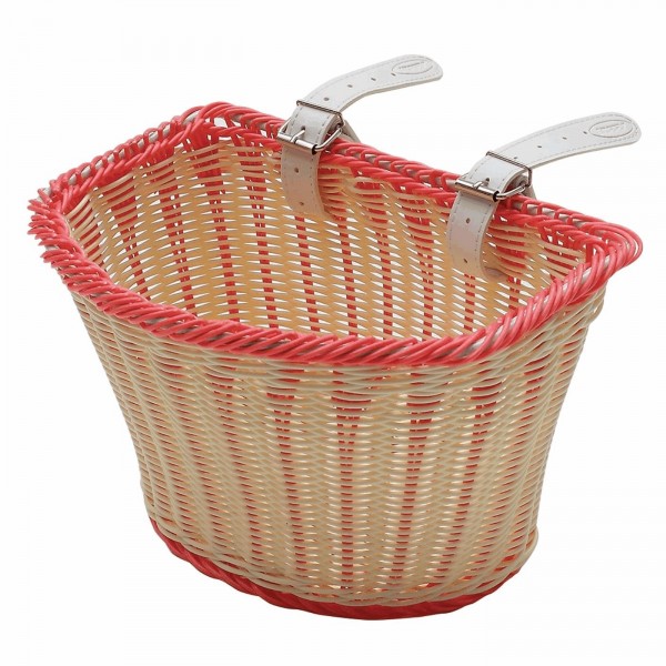 Junior bicycle basket 25x17x15cm in pink plastic - 1