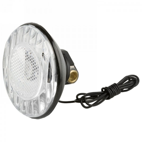 Front light, 6v/2.4w, 77 mm, ks black, with integrated reflector and cable, without test number, mv - 1