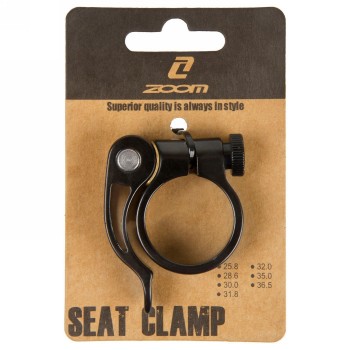 Saddle clamp zoom, aluminium, black, with quick release and clamp 35.0 mm, on card, en tested (en 14766) - 3