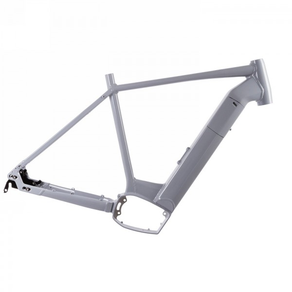 E-bike frame, trekking m, aluminium, for snake battery, 55 cm, without drop-out, raw - 1