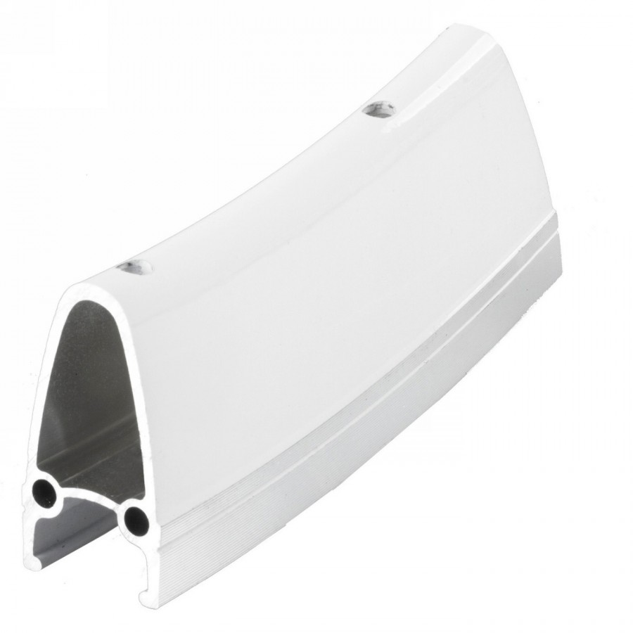 Aluminium rim double wall, m-wave, 700c, 32 holes, 40mm high / 22mm wide, white, cnc brake flanges, fv - 1