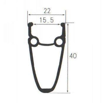 Cerchio in alluminio a doppia parete, m-wave, 700c, 32 fori, 40 mm di altezza / 22 mm di larghezza, bianco, flange freno cnc, fv