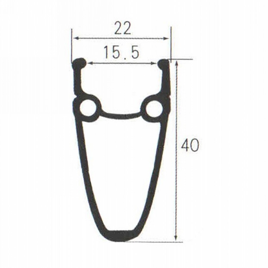 Aluminium rim double wall, m-wave, 700c, 32 holes, 40mm high / 22mm wide, white, cnc brake flanges, fv - 2