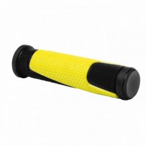 Pair of double d 125mm black / yellow grips - 1