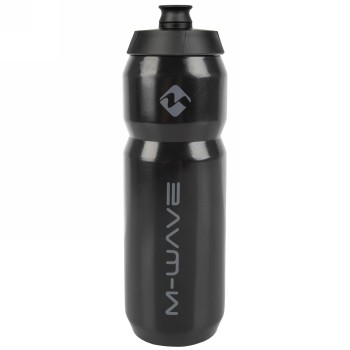 M-wave water bottle, plastic, 750 ml, black/black/black, on card - 1