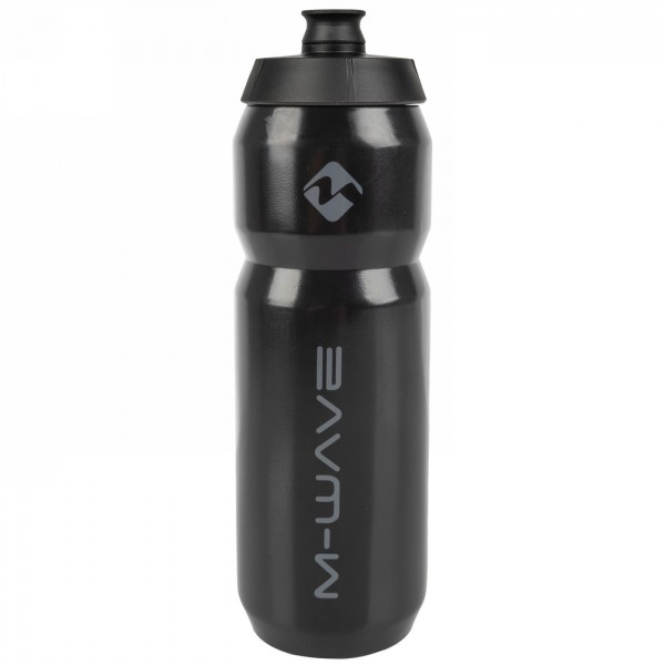 M-wave water bottle, plastic, 750 ml, black/black/black, on card - 1