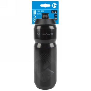 M-wave water bottle, plastic, 750 ml, black/black/black, on card - 4