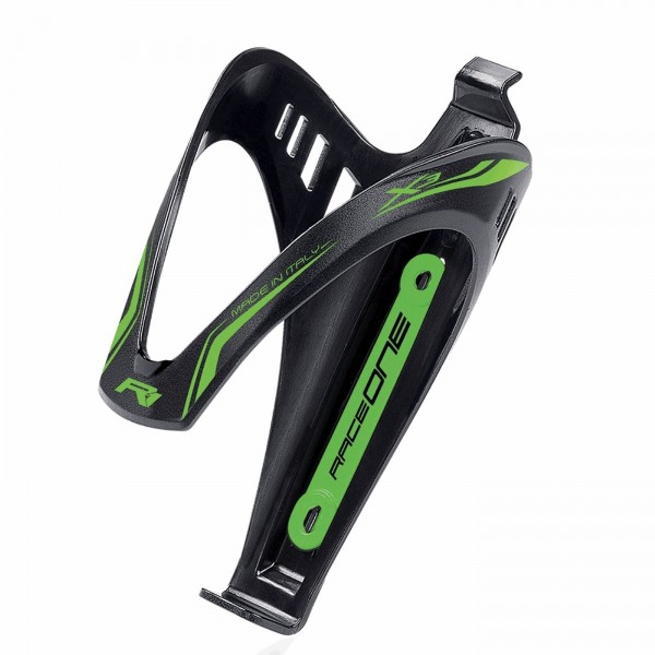 X3 bottle cage in black/green polycarbonate matt finish - 1