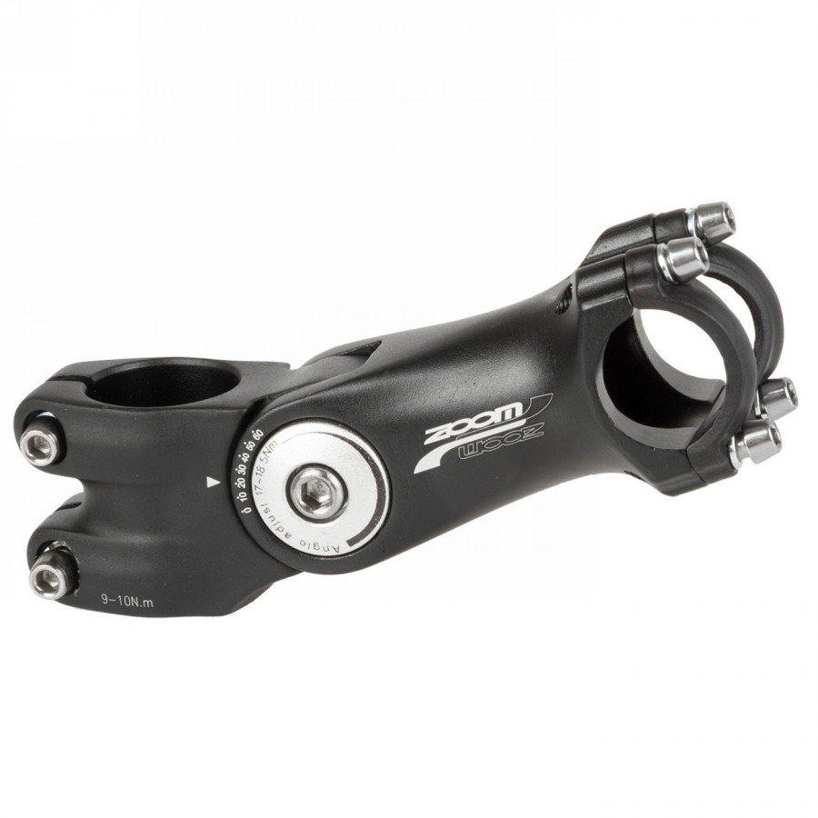 Ahead stem zoom, adjustable, aluminium, black with black clamp, 1.1/8' (28.6mm), 41/105 mm, 25.4 mm, mv - 1