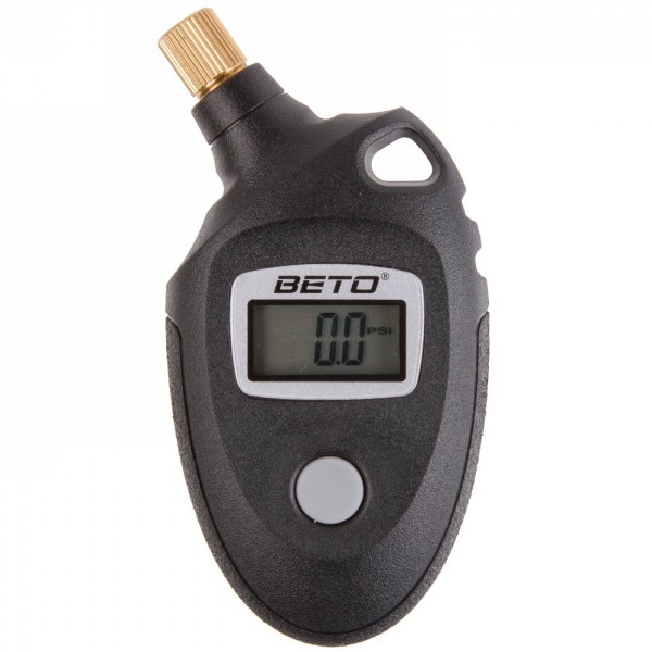 Beto air pressure gauge, digital, for av/fv, black, 4 scales (psi, bar, kg / qcm, kpa), max. pressure 160 psi / 11 bar,with - 1