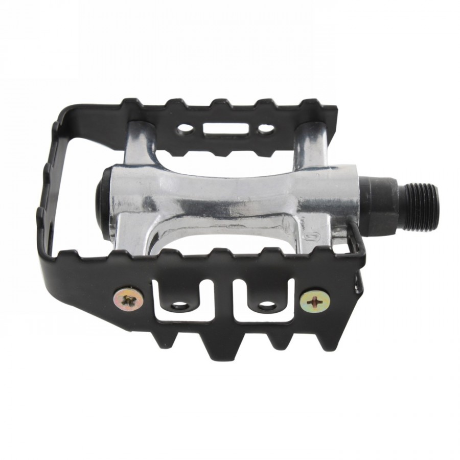 Mtb-pedal steady a5, alukörper silber / schwarzer alu-käfig, am - 1