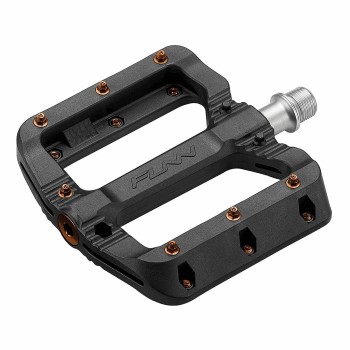 Black magic pedal 103x98x17mm in black thermoplastic/orange pin - 1