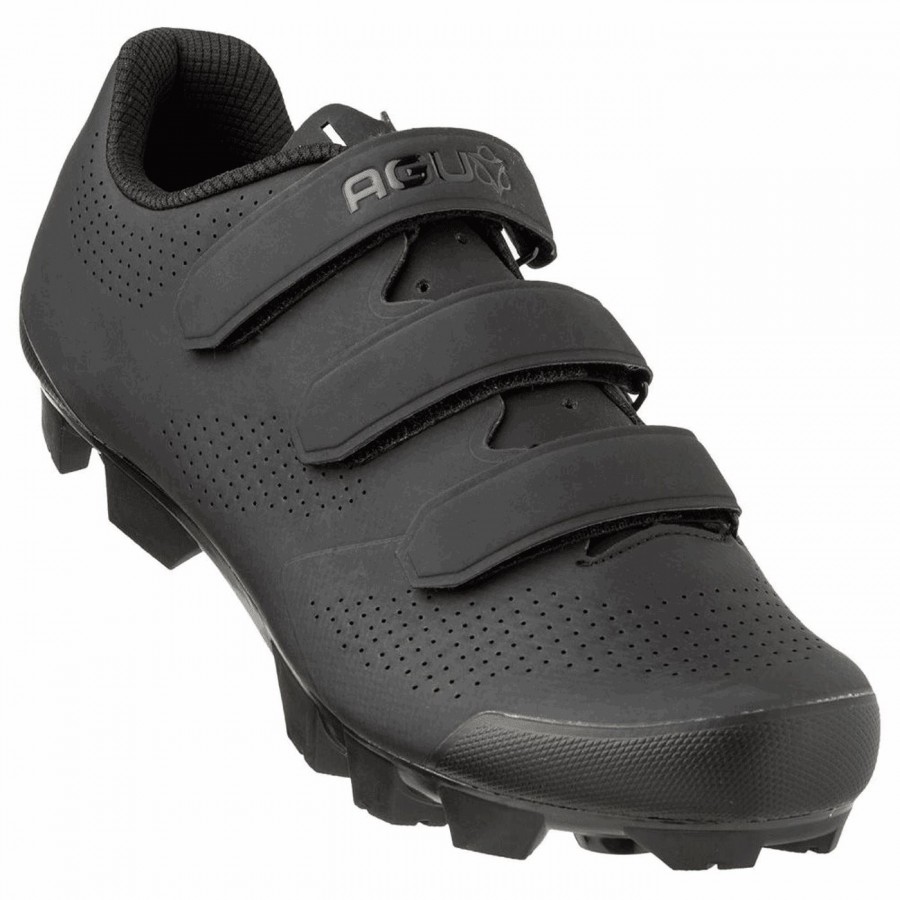 Mtb-schuhe m410 unisex schwarz – nylonsohle und klettverschluss größe 42 - 1