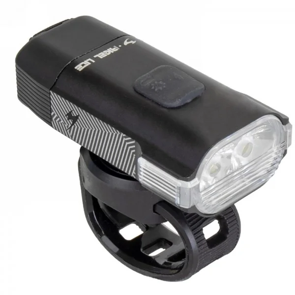 Luz delantera usb rigel lite, luna, 2 leds blancos, 6 funciones (2x fija / 4x intermitente incl. sos), con lente de haz giratori