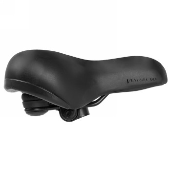 Saddle ventura gel, length: 254 mm, width: 208 mm, with elastomer suspension, gel insert, with clamp, black, mv - 2