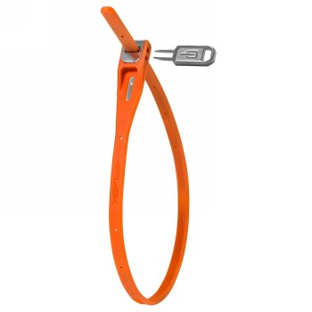 Orange lock with key, cable lock strap (reusable), 42 cm, am - 1