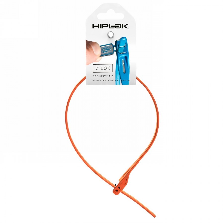 Orange lock with key, cable lock strap (reusable), 42 cm, am - 4